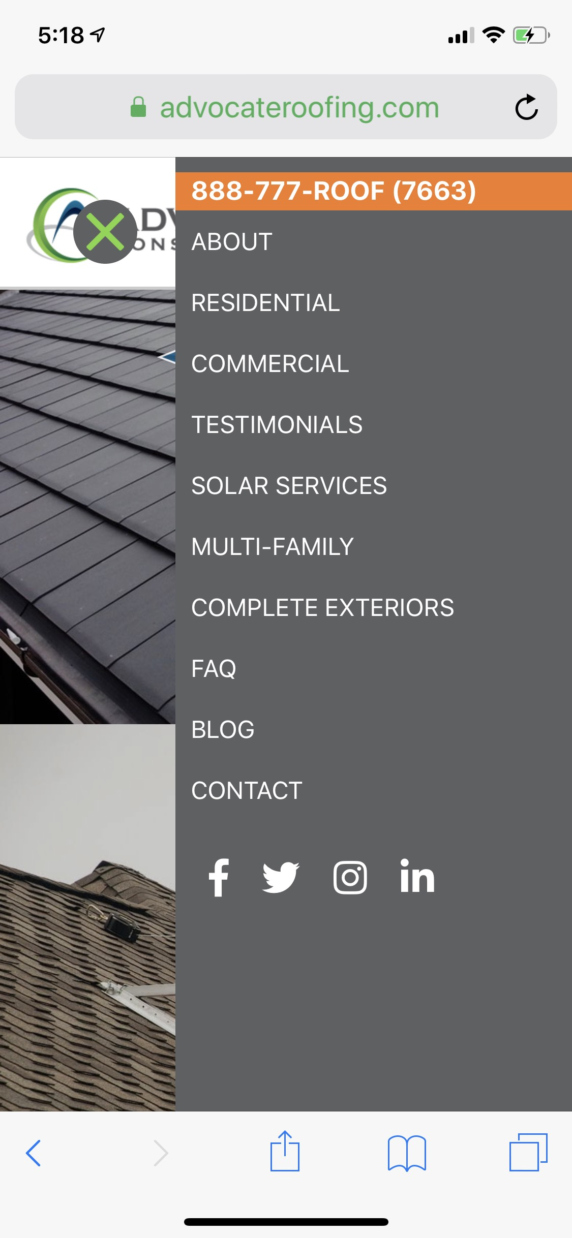 Advocate Mobile Menu